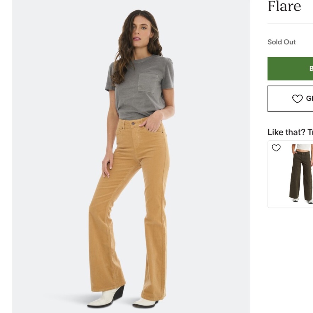 NWT Corduroy Prosperity Farrah pant flared